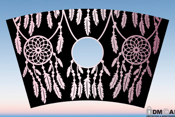 Boho Dreamcatcher 24oz Tumbler Wrap SVG: Graphics & Print Templates