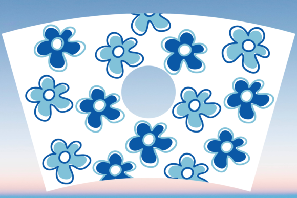Boho Retro Floral 24oz Cup Wrap: Graphics & Print Templates