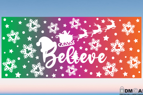 Christmas Believe Glass Wrap: Graphics & Print Templates in Action