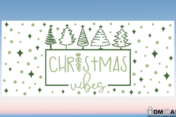 Christmas Vibes 16oz Cup Wrap SVG Graphics & Print Templates