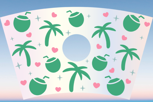 Coconuts Palm Tree 24oz Cup Wrap: Graphics & Print Templates