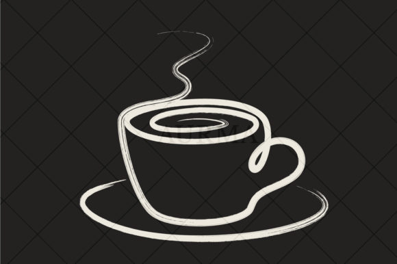 Coffee Cup on Saucer Hand-Drawn Graphics & Illustrations
