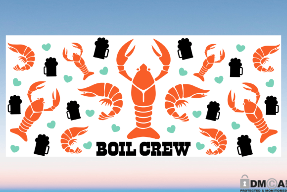 Crawfish SVG 16oz Libbey Glass Wrap SVG: Graphics & Print Templates