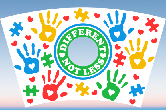 Different Not Less Autism 24oz Wrap: Graphics & Print Templates