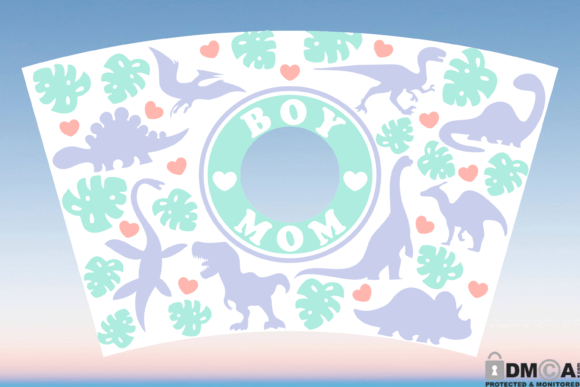 Dinosaur Boy Mom Venti Cup Wrap: Graphics & Print Templates
