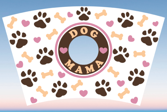 Dog Mama Mom Paws Bone 24oz Wrap: Graphics & Print Templates