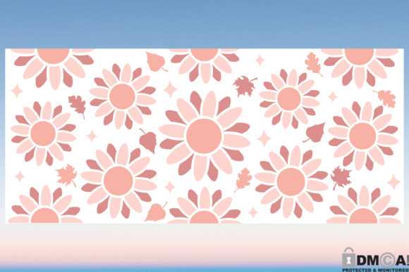 Fall Floral Libbey Glass Wrap for Graphics & Print Templates