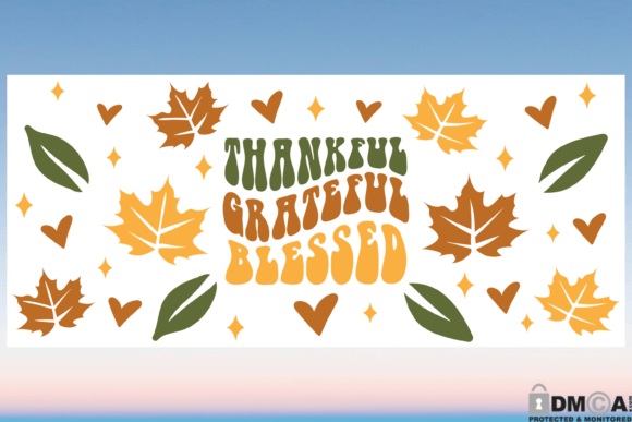 Fall Thanksgiving Glass Wrap Print Templates & Graphics