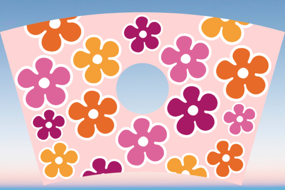 Groovy Flowers 24oz Cup Tumbler Graphics & Print Templates