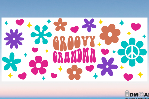 Groovy Grandma Can SVG Graphics & Print Templates