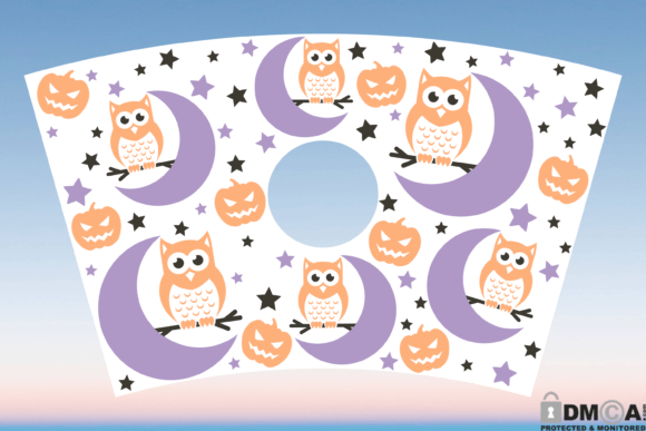 Halloween Moon Owl Venti SVG Graphics & Print Templates