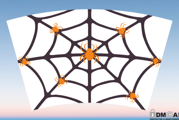 Halloween Spider Web 24oz Tumbler Wrap Graphics
