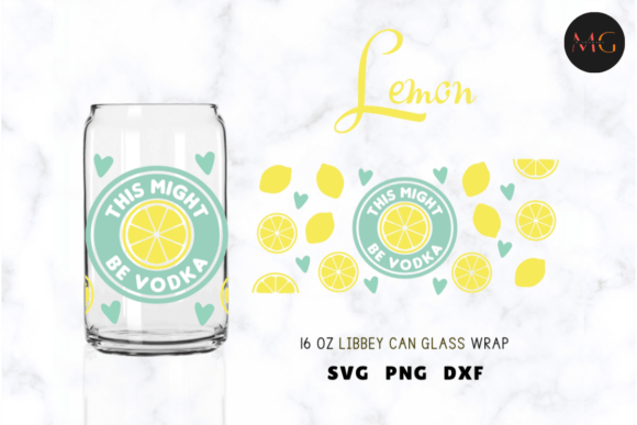 Lemon Love Libbey Can Glass: Graphics for Crafts & Branding
