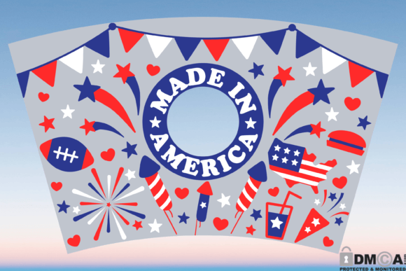 Made in America Patriotic 24oz Cup Graphics & Print Templates