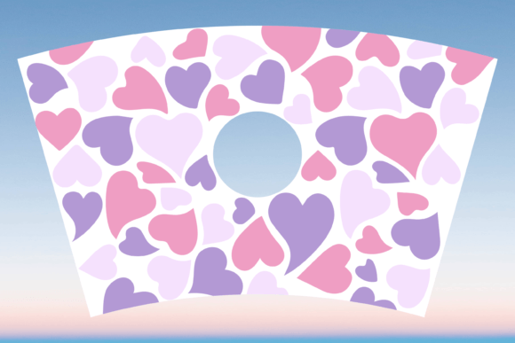 Purple Hearts 24oz Venti Cup Wrap: Graphics & Print Templates