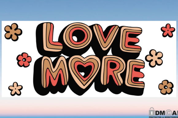 Retro Love 16oz Glass Wrap SVG: Graphics & Print Templates