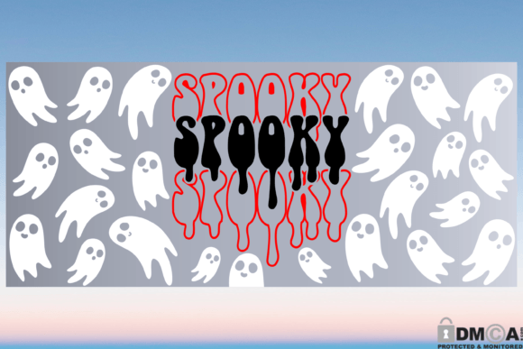 Spooky Ghost 16oz Glass Wrap SVG: Graphics & Print Templates