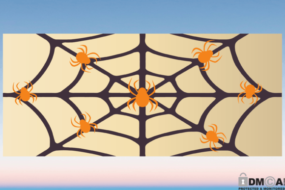 Spooky Spider Web Libbey SVG: Graphics & Print Templates