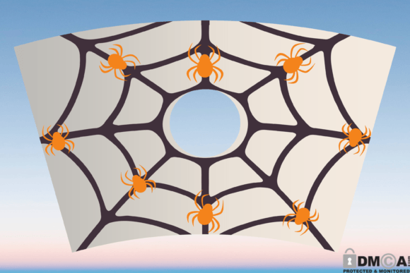 Spooky Spiderweb 24oz Tumbler Wrap SVG Graphics & Print