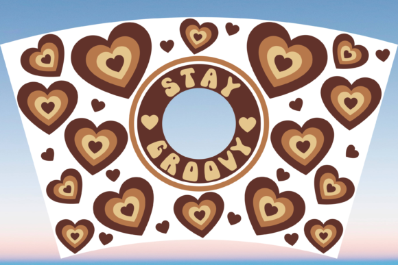 Stay Groovy Boho Heart 24oz Cup Wrap: Graphics & Print Templates