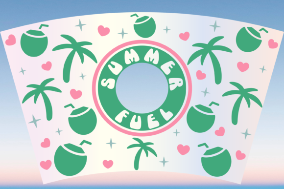 Summer Fuel Coconut 24oz Wrap: Graphics & Print Templates