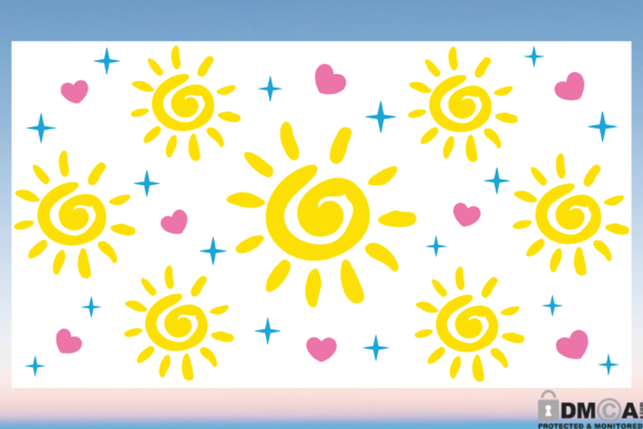 Sun Summer 20oz Libbey Glass Wrap SVG: Graphics & Print Templates