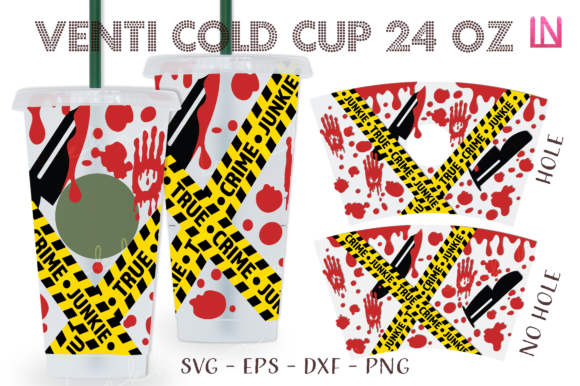 True Crime Junkie 24 Oz Venti Wrap SVG: Graphics for Crafts & Content